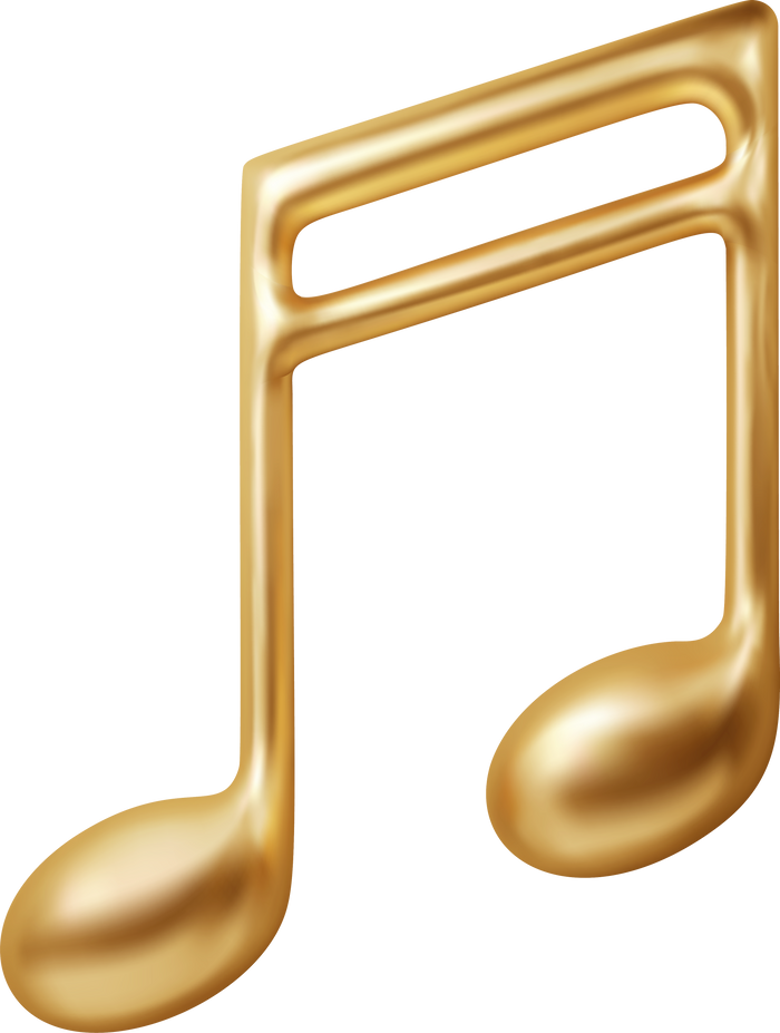 Music notes gold 3d