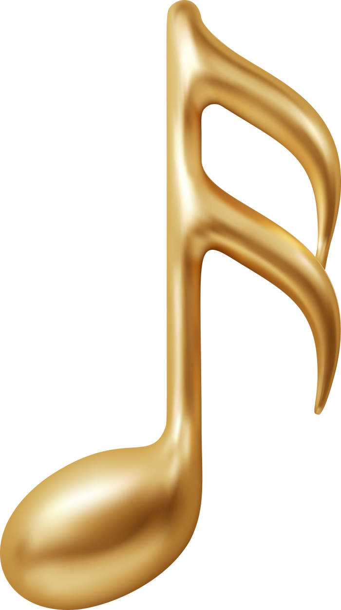 Music notes gold 3d